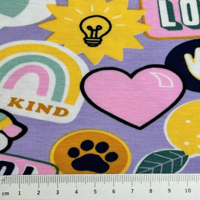 Jersey | Patches and Stripes | Schriften lavendel bunt